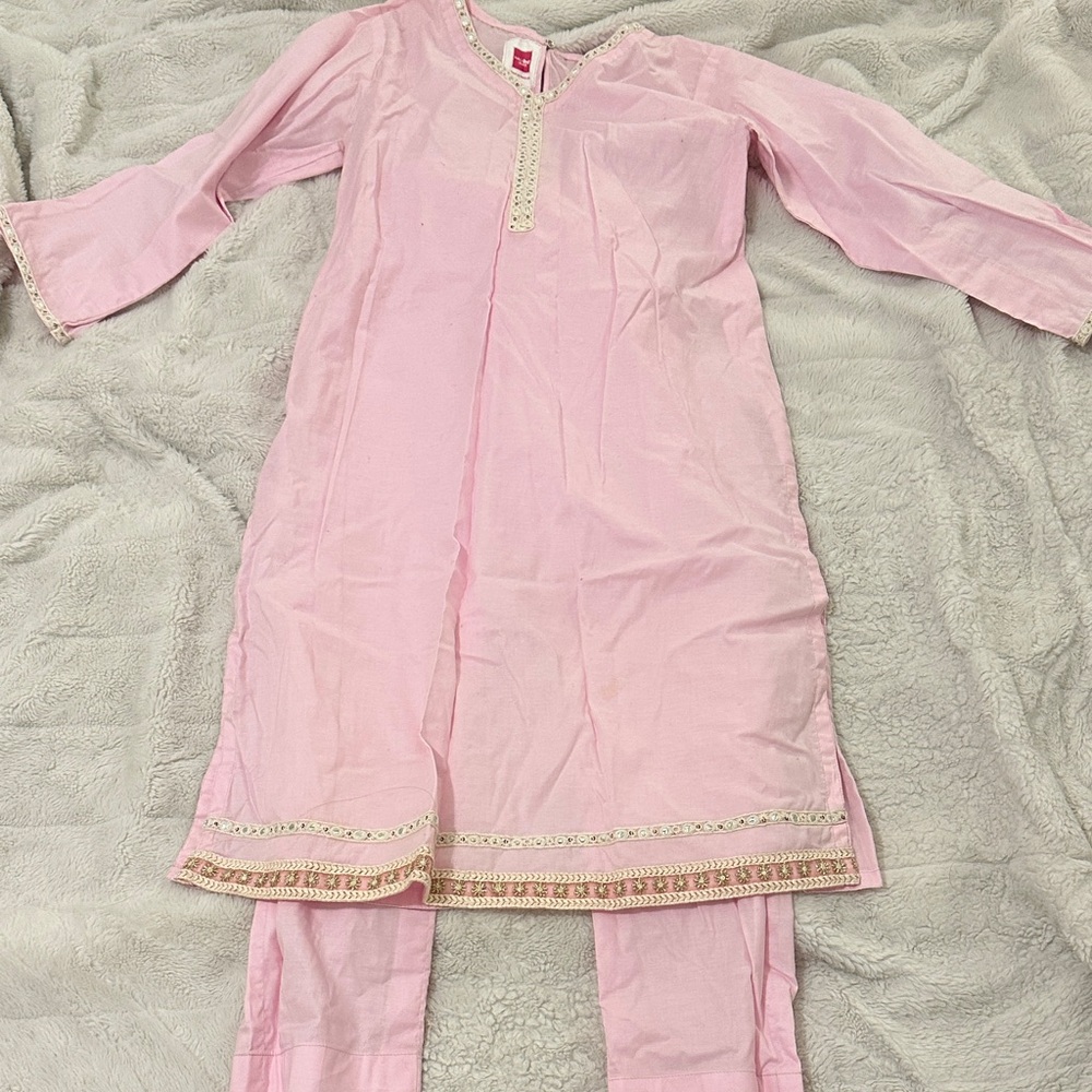 Pakistani/Indian 2 Piece Salwar Kameez Light Pink Kids Dress